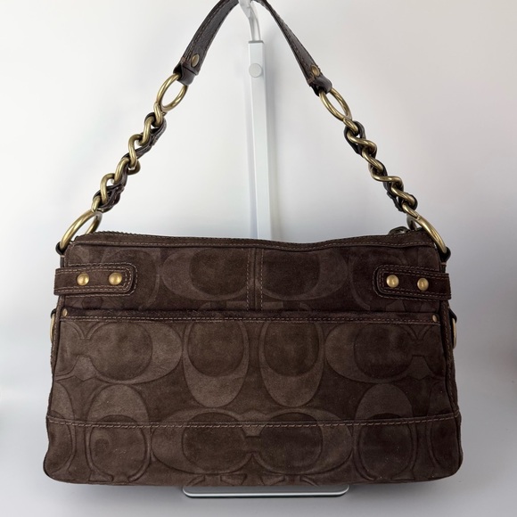 🤎RARE NEW COACH LEGACY SIGNATURE EMBOSSED SUEDE SHOULDER BAG 65TH ANNIVERSARY🤎 - Picture 2 of 13